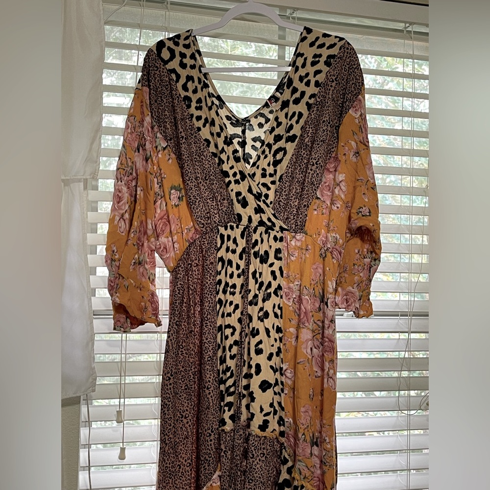 Mixed pattern dress